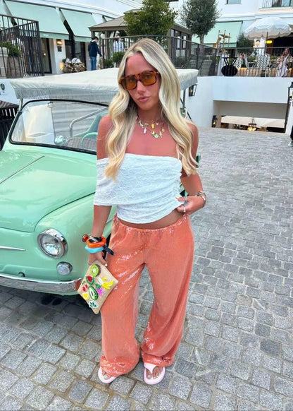 Midnight Spark Low-Rise Trousers