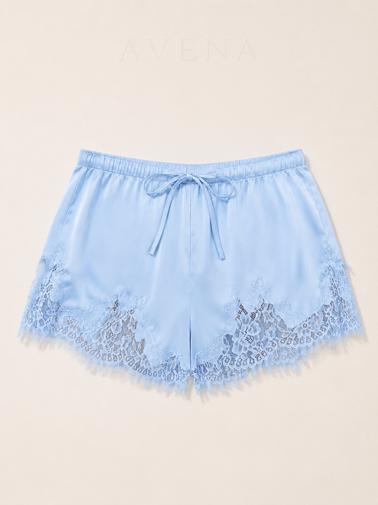 Mia's Cloudy Satin Lace Shorts