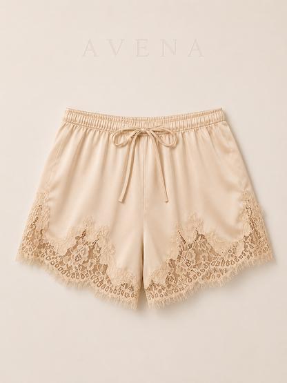 Emma's Cloudy Satin Lace Shorts