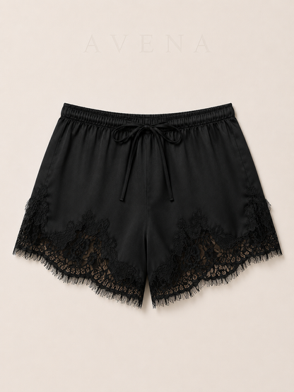 Emma's Cloudy Satin Lace Shorts