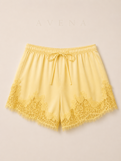Emma's Cloudy Satin Lace Shorts