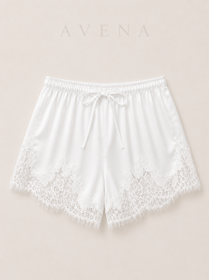 Emma's Cloudy Satin Lace Shorts