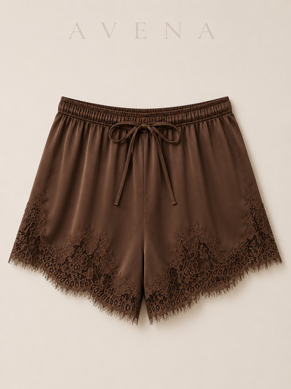 Emma's Cloudy Satin Lace Shorts