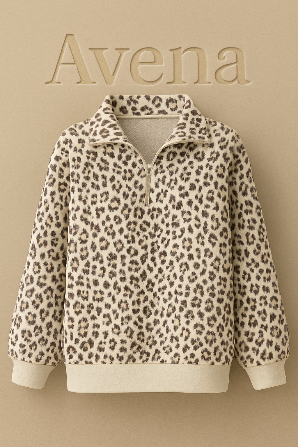 Avena® Leopard Print Quarter-Zip