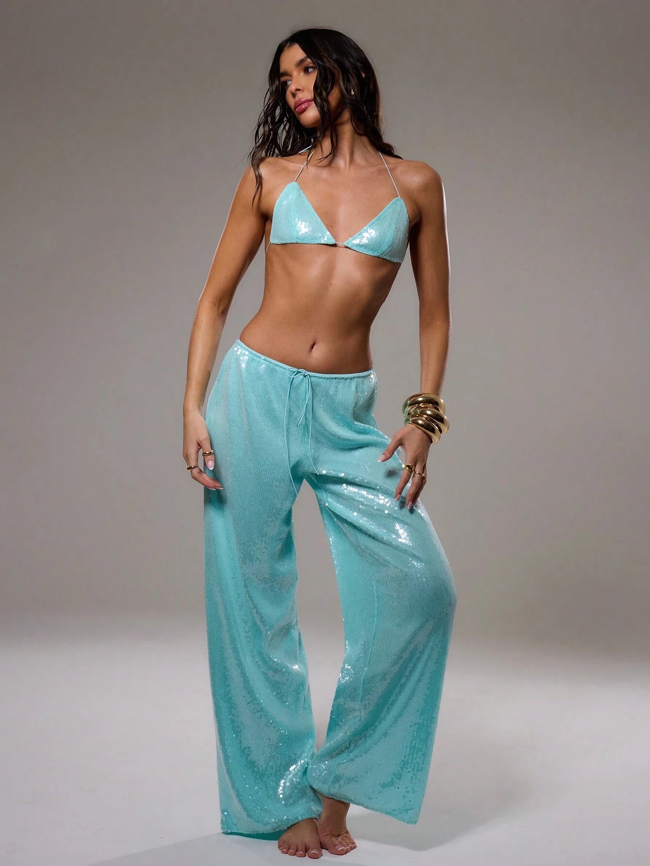 Midnight Spark Low-Rise Trousers