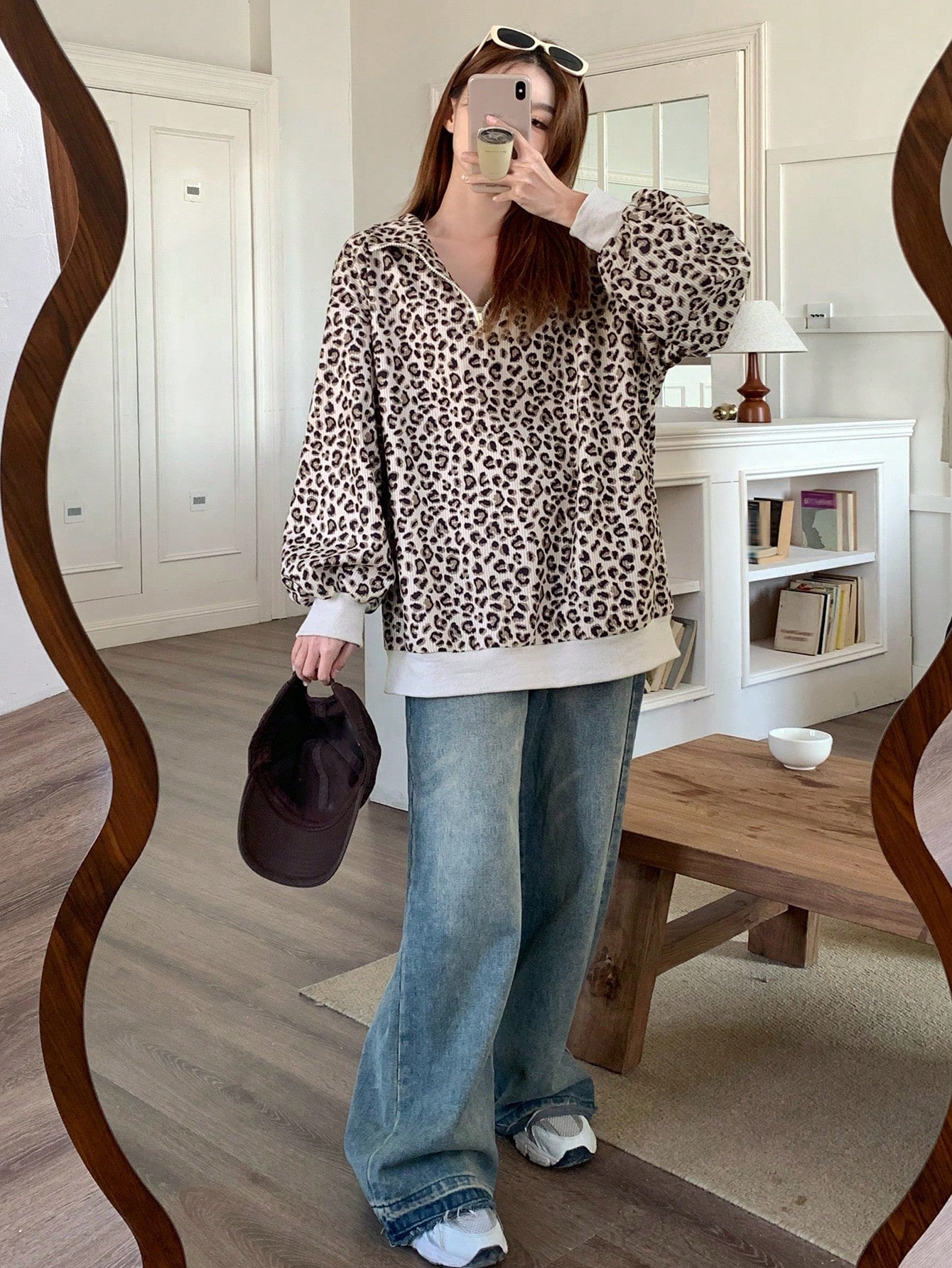 Avena® Leopard Print Quarter-Zip